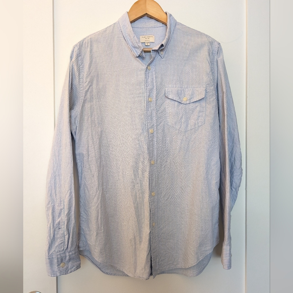 Club Monaco Shirt, Blue / Pastel Stripe